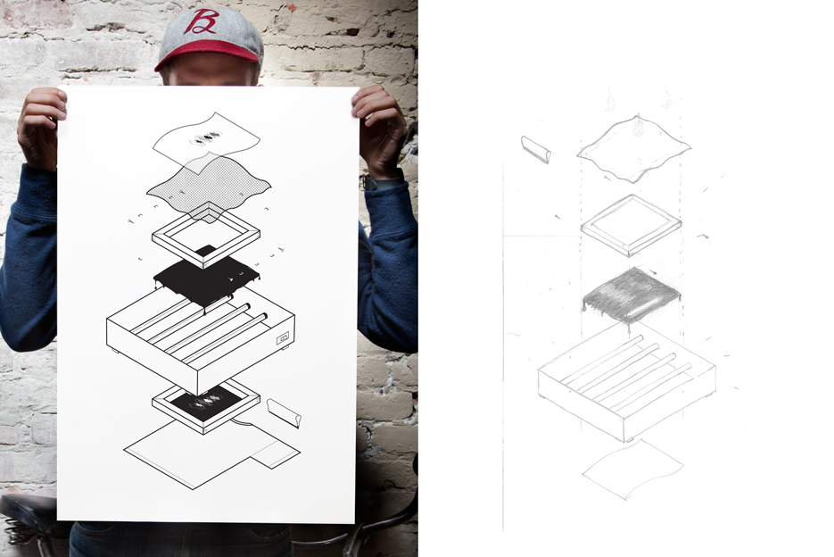 Screenprint poster illustration