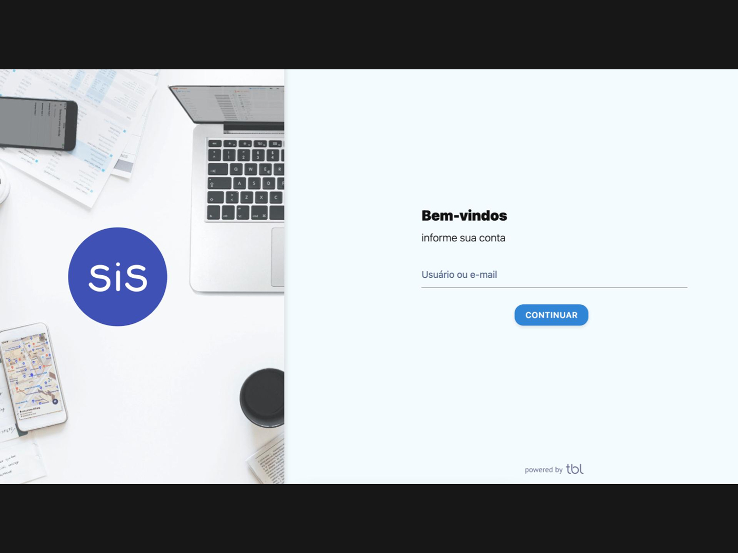 SiS Manager login screen · pre-redesign · busy form with extra fields and dense visual treatment.