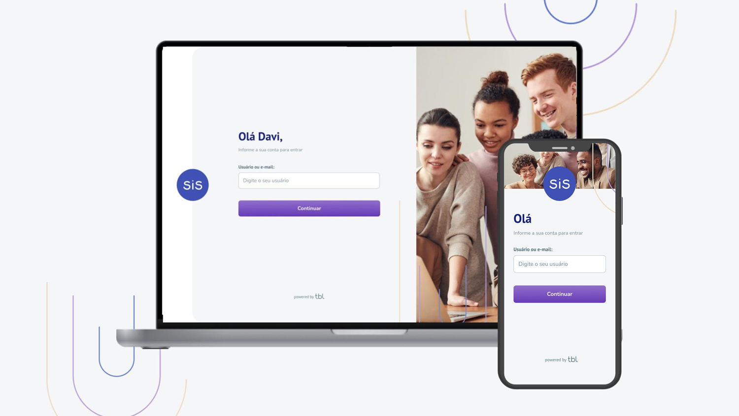 SiS Manager rendered across desktop, tablet, and mobile · the same redesigned product, scaled and re-laid-out for each surface.