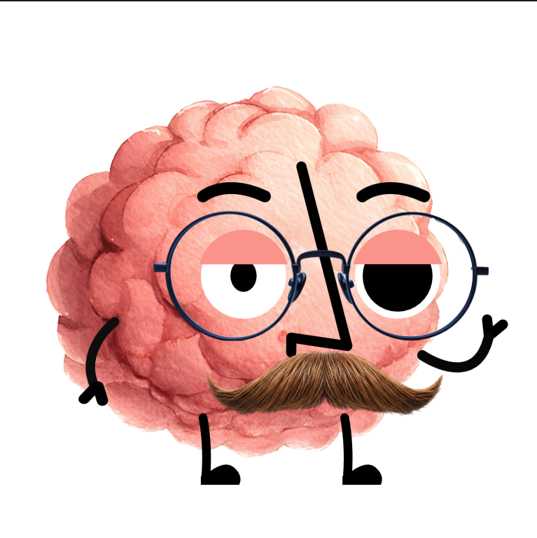 El Brian's first sketch: the earliest pass at the bespectacled, mustached brain character.
